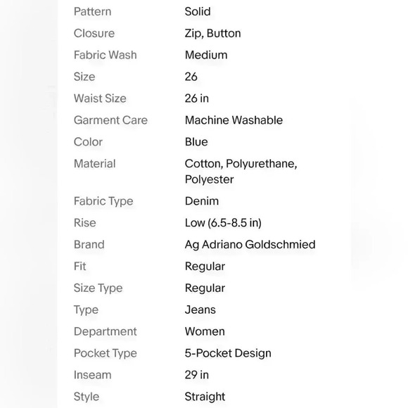 AG Adriano Goldschmied Low Rise Medium Wash Jeans - Picture 9 of 9